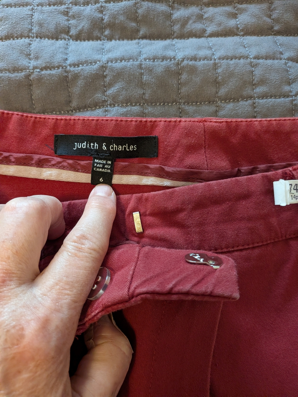 Judith & Charles Women's Red Pants - Tailored Fit